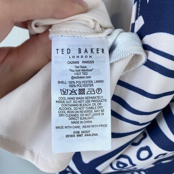 TED BAKER Analena Jumpsuit Floral Ivory Size 2 US Small Elegant Party Classy - Picture 9 of 9